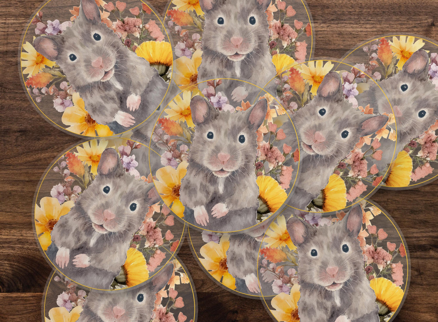 Cute Hamster Sticker, Gray Syrian Hamster, Hamster Owner Gift, Hamster Lover Gift, Pet Owner Gift, Watercolor Hamster, Hamster Mom