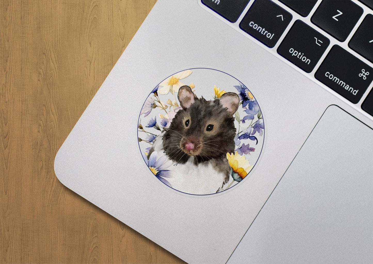Cute Hamster Sticker, Black and White Hamster, Syrian Hamster, hamster Owner Gift, Hamster Lover Gift, Watercolor Hamster