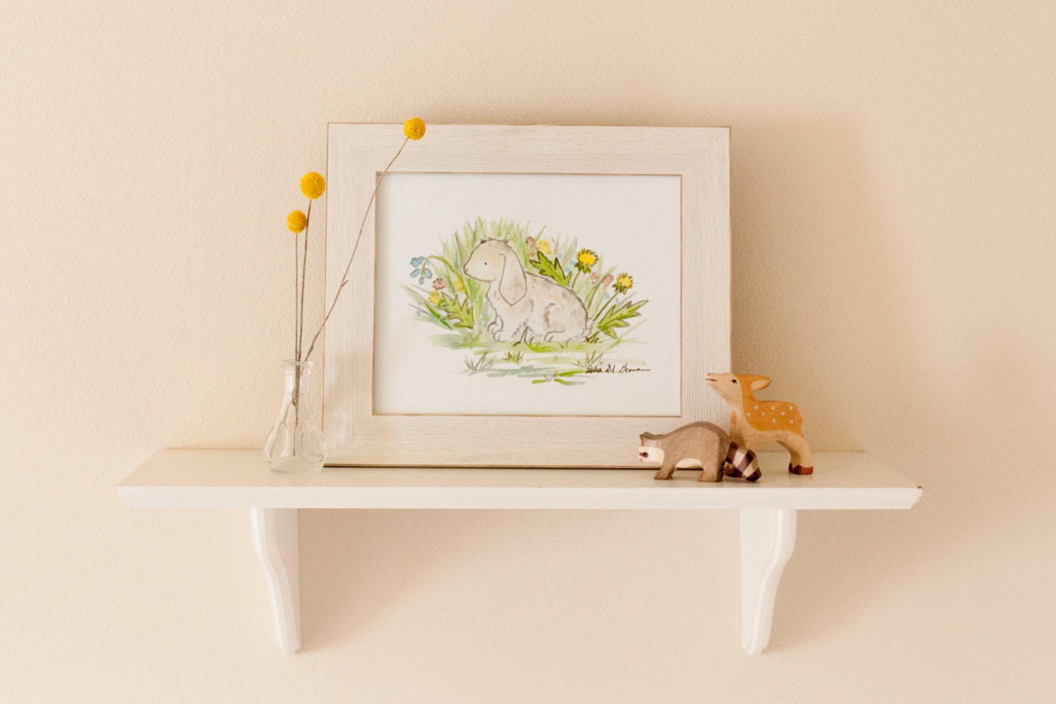 Lop Eared Bunny Art, Rabbit watercolor print
