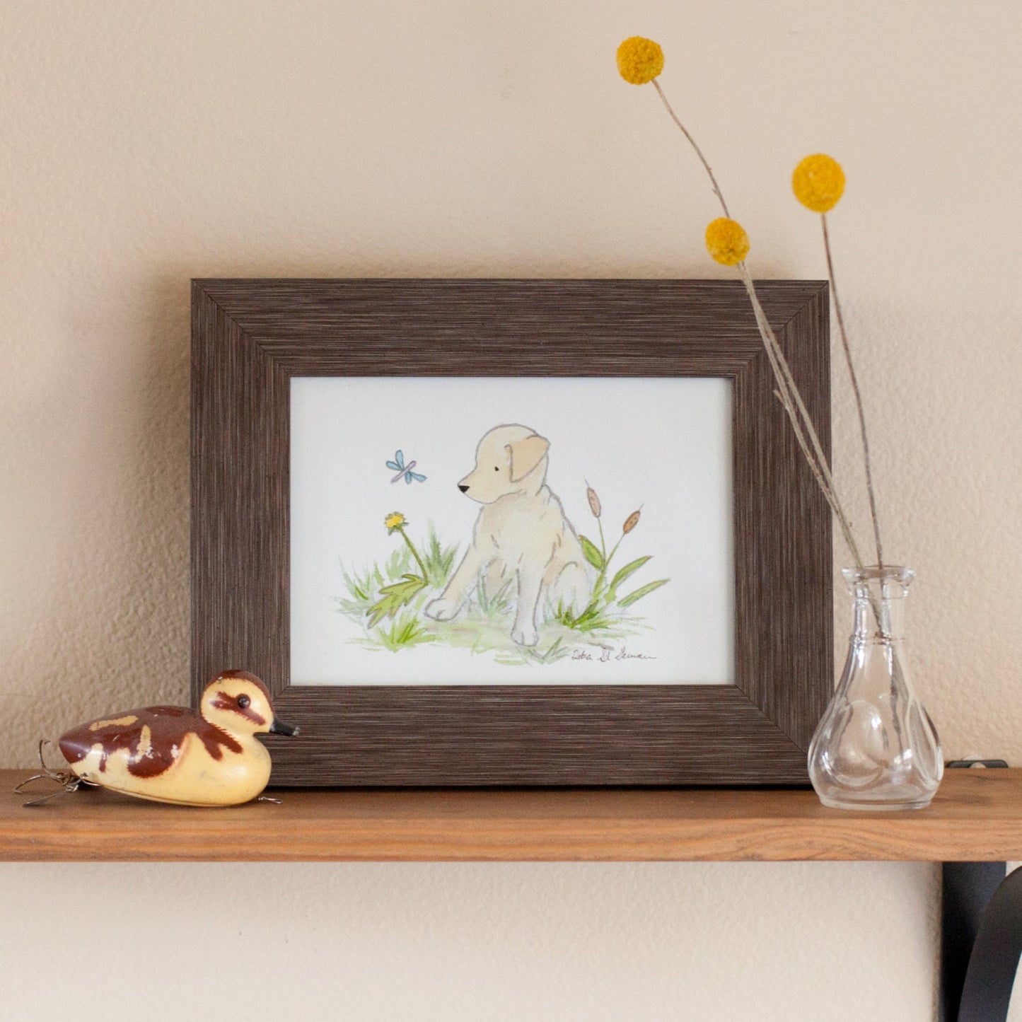 Yellow Labrador Retriever Watercolor Nursery Art Print