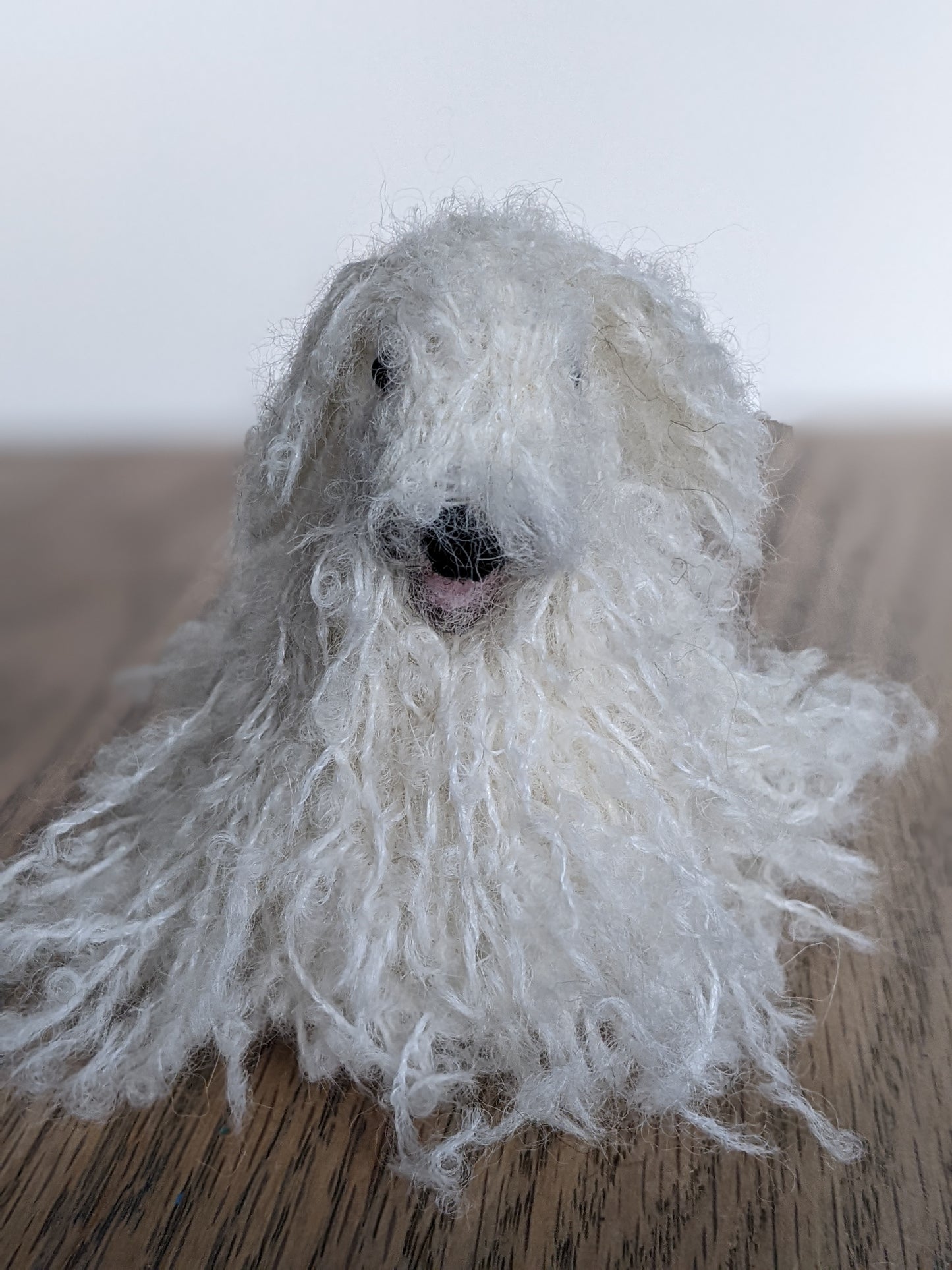 komondor dog needle felted from alpaca wool