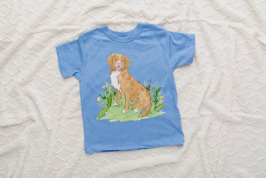 Nova Scotia Duck Tolling Retriever Toddler Tee, Kids Toller Tee, Gift for Toller Lover, Watercolor Dog Tee, Cute Toller Tee, Dog Lover Gift