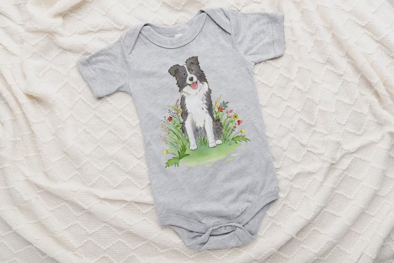 Border Collie Baby Bodysuit, Border Collie Baby Gift, Border Collie Lover, Baby Shower Gift, Big Sister, Big Brother, Border Collie Gift