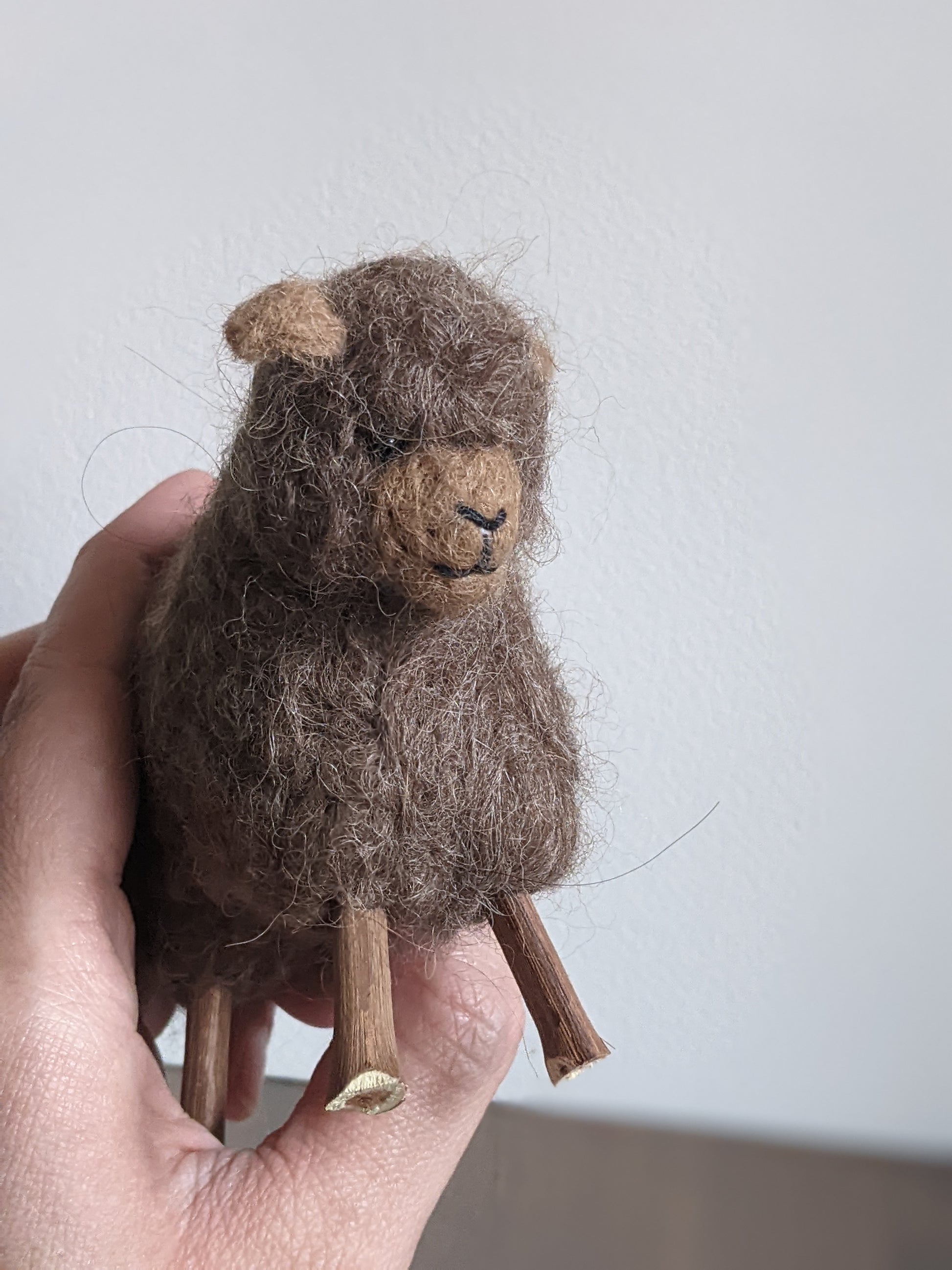 lamb made from needle felted alpaca wool