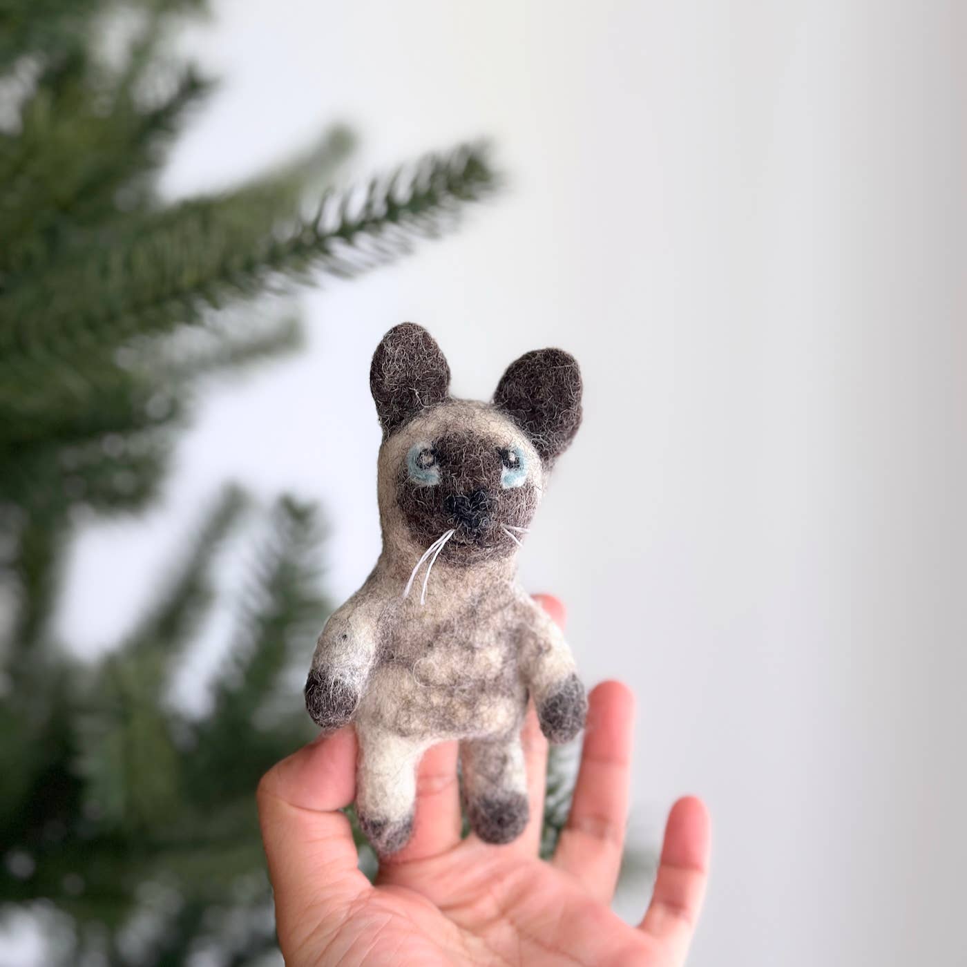 siamese cat wool finger puppet jasper and ruby