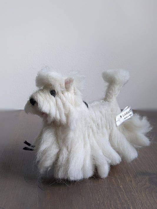 west highland white terrier needle felted wool sculpture