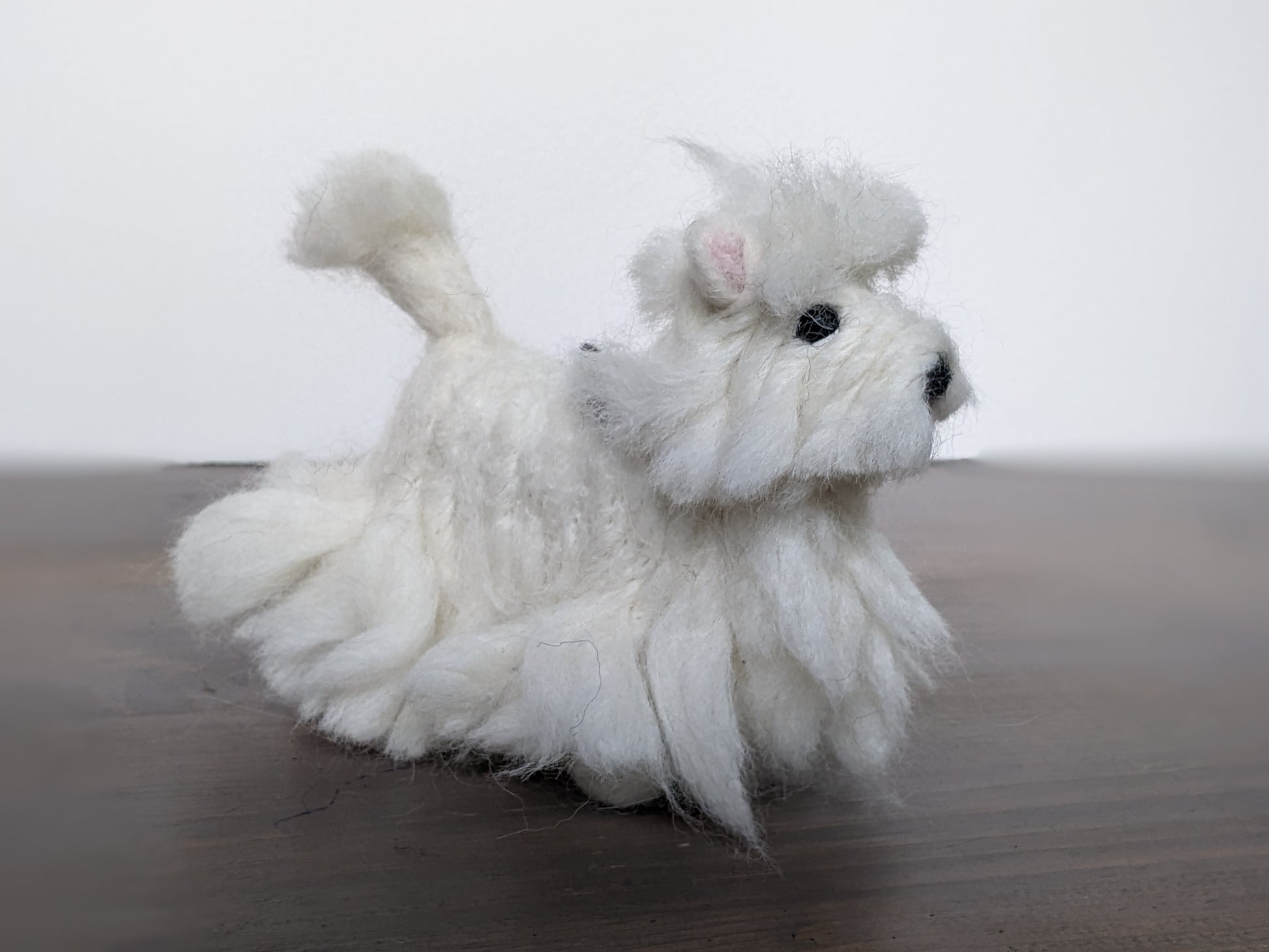west highland white terrier needle felted wool sculpture