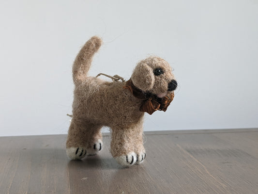 yellow lab needle felted dog figure