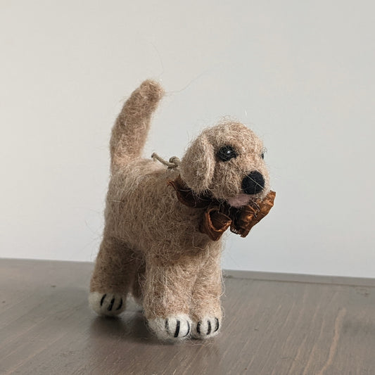 yellow lab needle felted dog figure
