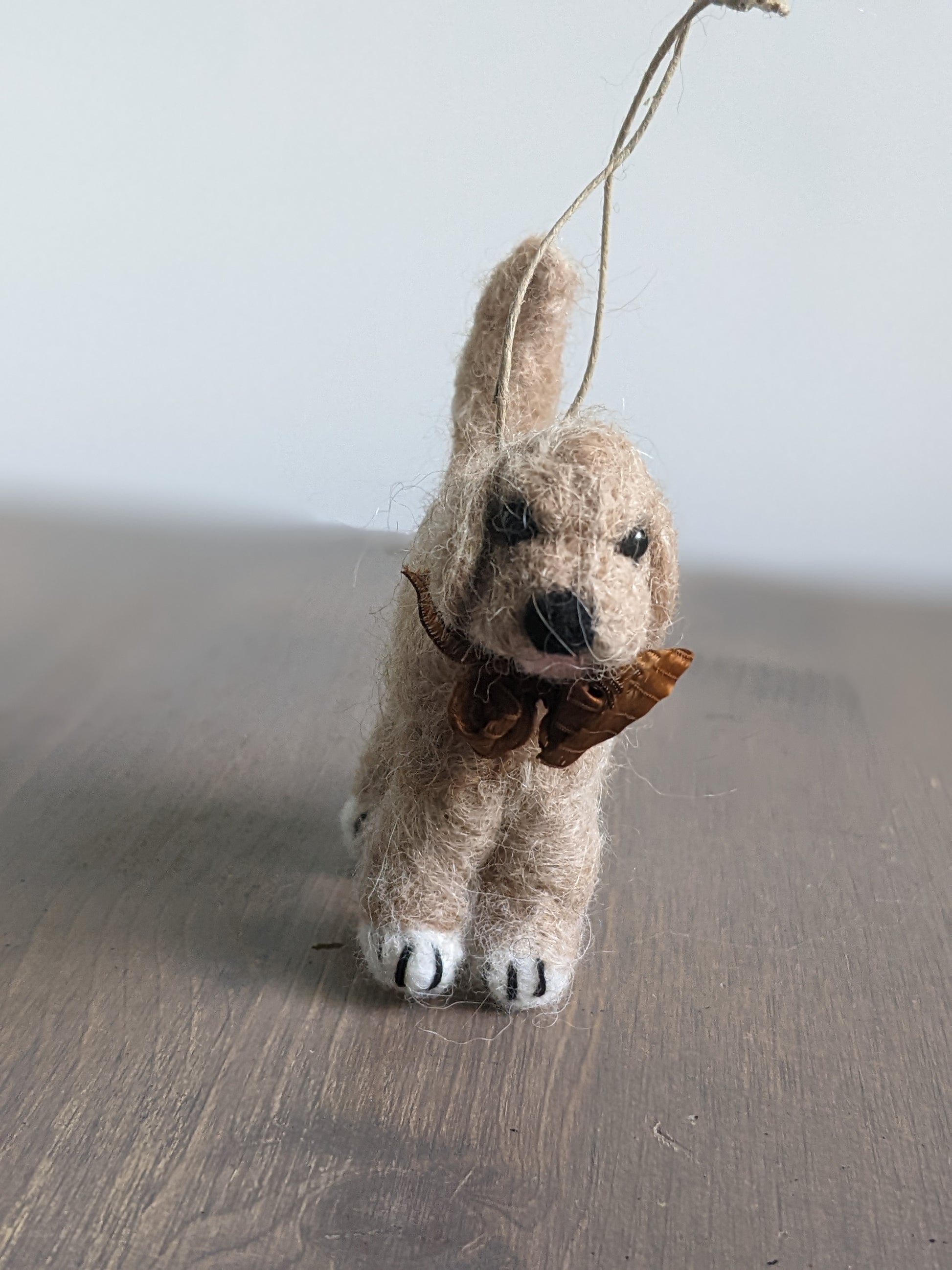 yellow lab needle felted dog figure