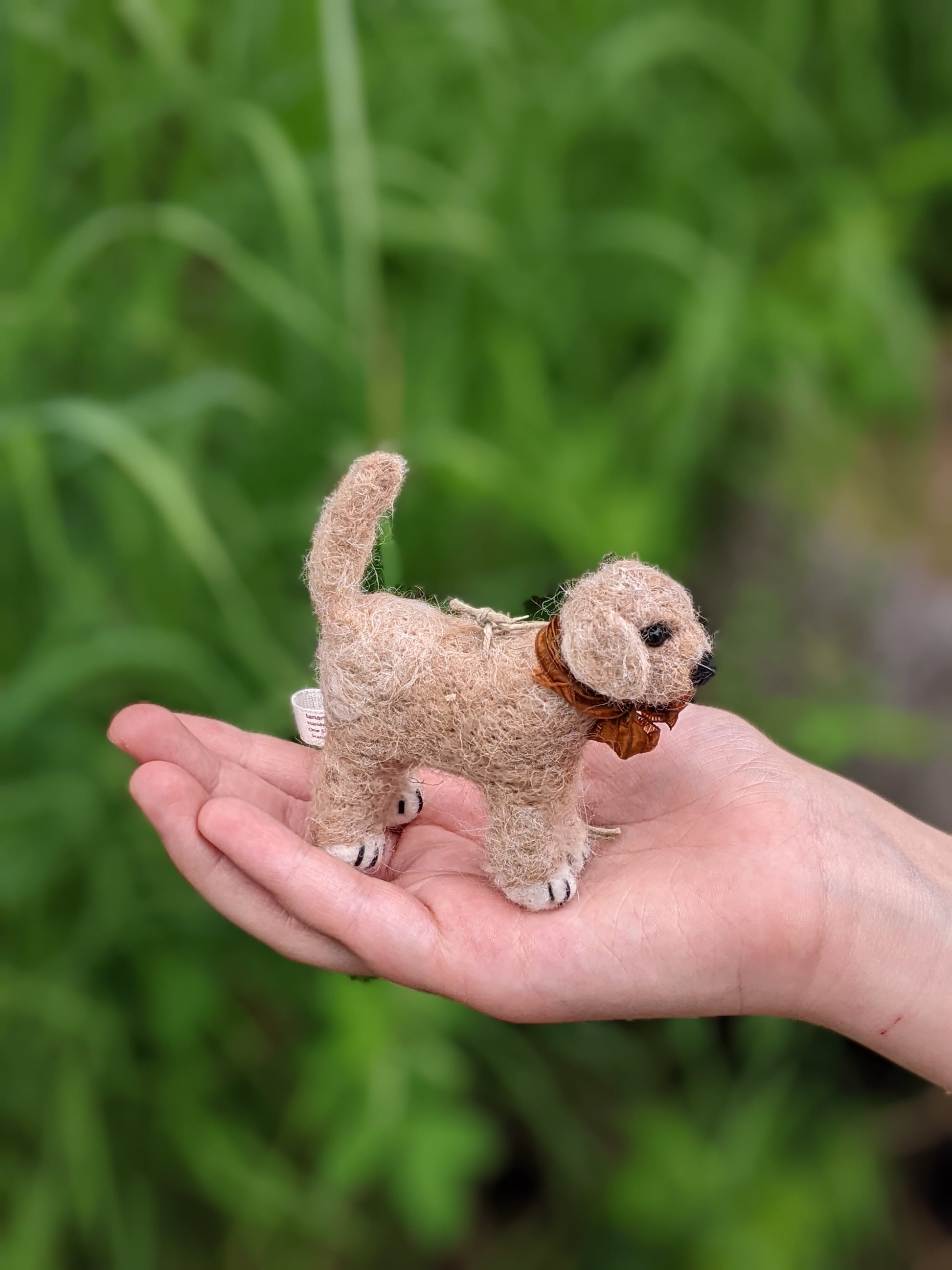 yellow lab needle felted dog figure