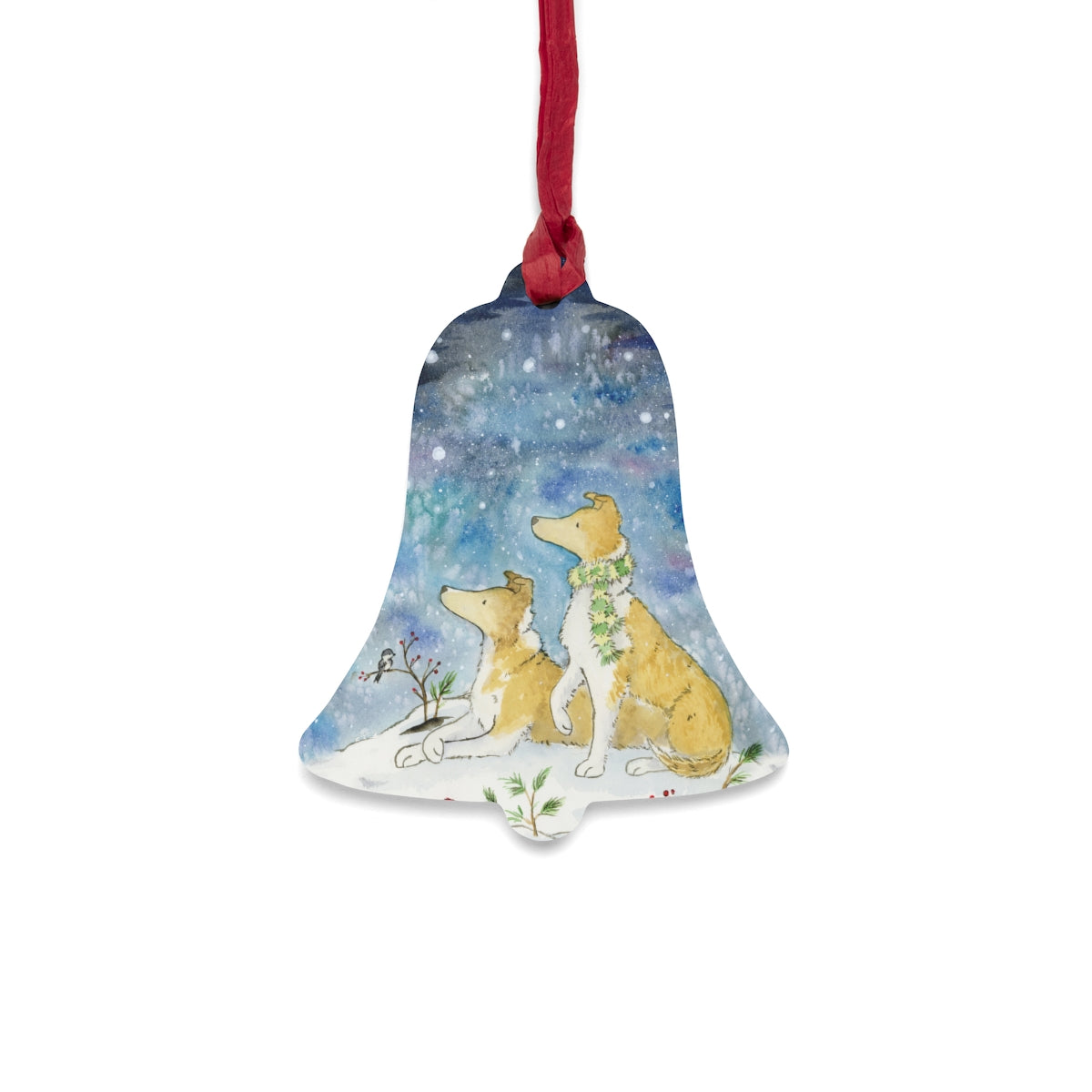 Smooth Collie Ornament, Rustic Wood Ornament