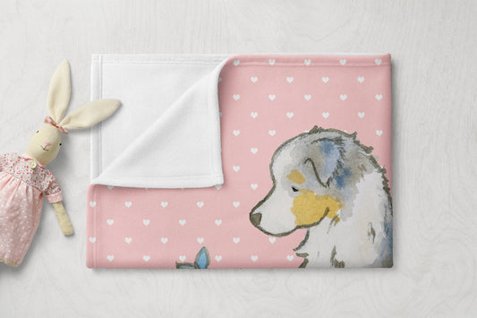 Australian Shepherd Baby Blanket, Blue Merle Aussie Blanket l Jasper And Ruby - Jasper and Ruby Art