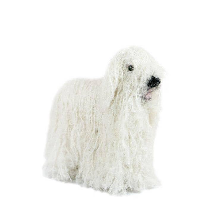 komondor dog needle felted from alpaca wool