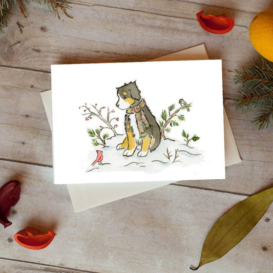 Bernese Christmas Card Set, Bernese Holiday Card, 5x7 Card, Cute Bernese Card, Dog Lover Card, Bernese Lover Gift, Bernese Mom Card