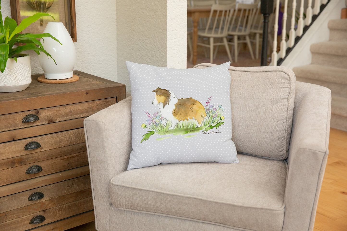 Sable Shetland Sheepdog Pillow Case, Sheltie Pillow Cover, dog decor, 18x18 Pillow Case, 22x22 Pillow Case, Sheltie Gift, Sheltie Decor