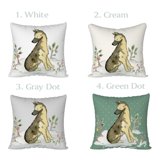German Shepherd Holiday Pillow Cover, Christmas Pillow, German Shepherd Gift, German Shepherd Pillow, Dog Lover Gift, Christmas Dog Decor