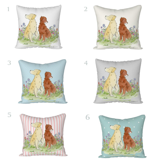 Golden Retriever Throw Pillow cover, Watercolor Dog Pillow, 18x18, 22x22 Cotton Canvas Pillow, Golden Retriever Gift, Dog Lover Gift