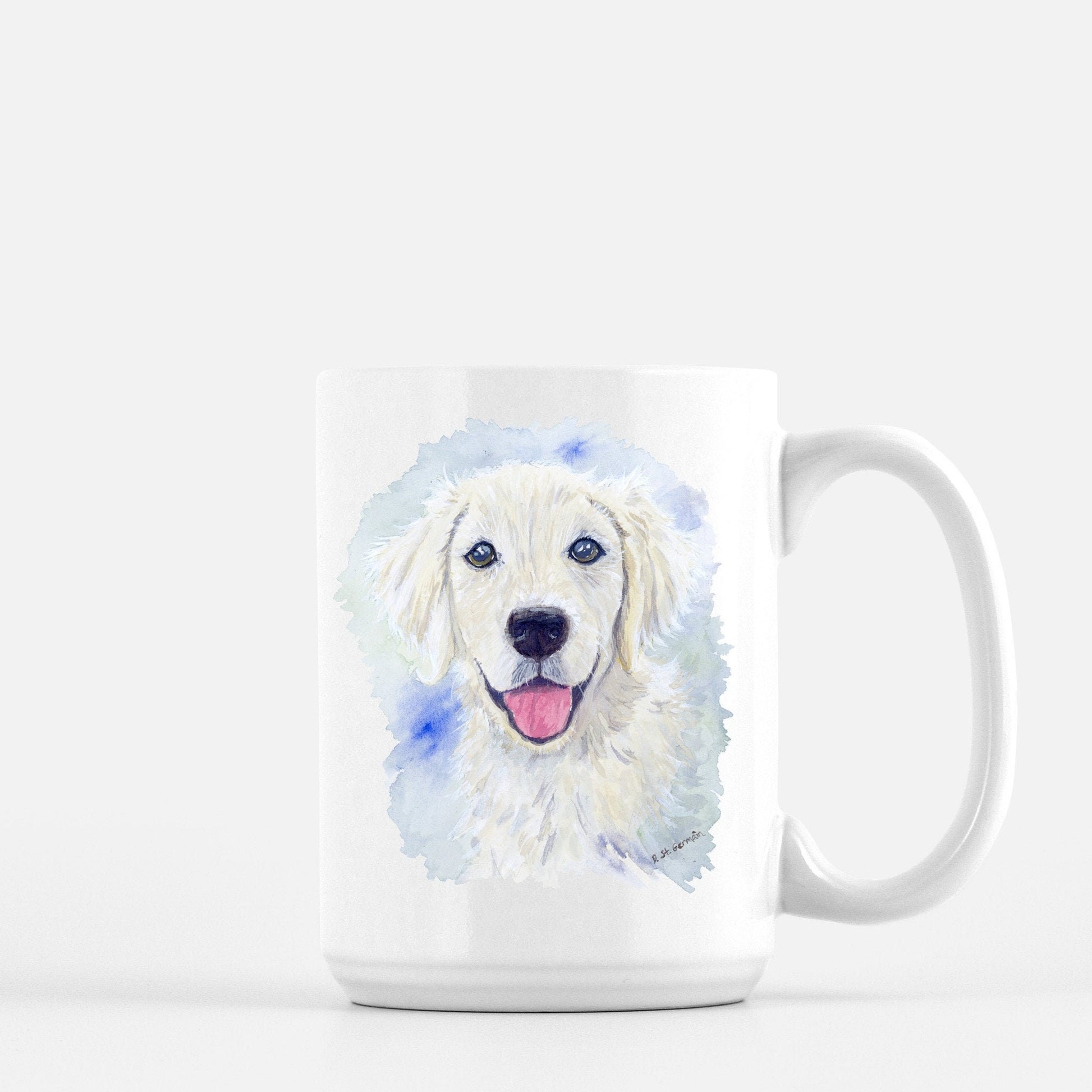 Golden Retriever Mug, Dog Coffee Cup, Golden Retriever Gift, Dog Christmas Present, Dog Mug, Dog Lover Gift, Watercolor Dog, English Cream