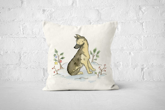 German Shepherd Holiday Pillow Cover, Christmas Pillow, German Shepherd Gift, German Shepherd Pillow, Dog Lover Gift, Christmas Dog Decor