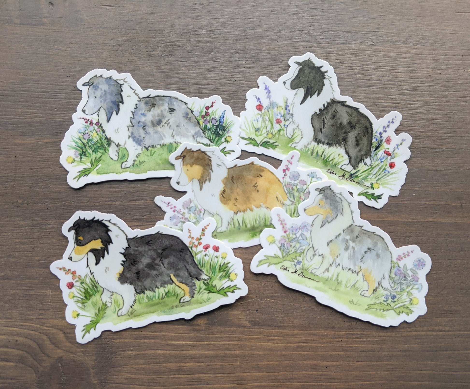 Shetland Sheepdog Stickers, Sheltie Decal Pack, Sticker, Vinyl Dog Stickers, Waterproof Stickers, Dog Lover Gift, Sheltie Gift, Cute Dogs