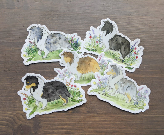 Shetland Sheepdog Stickers, Sheltie Decal Pack, Sticker, Vinyl Dog Stickers, Waterproof Stickers, Dog Lover Gift, Sheltie Gift, Cute Dogs