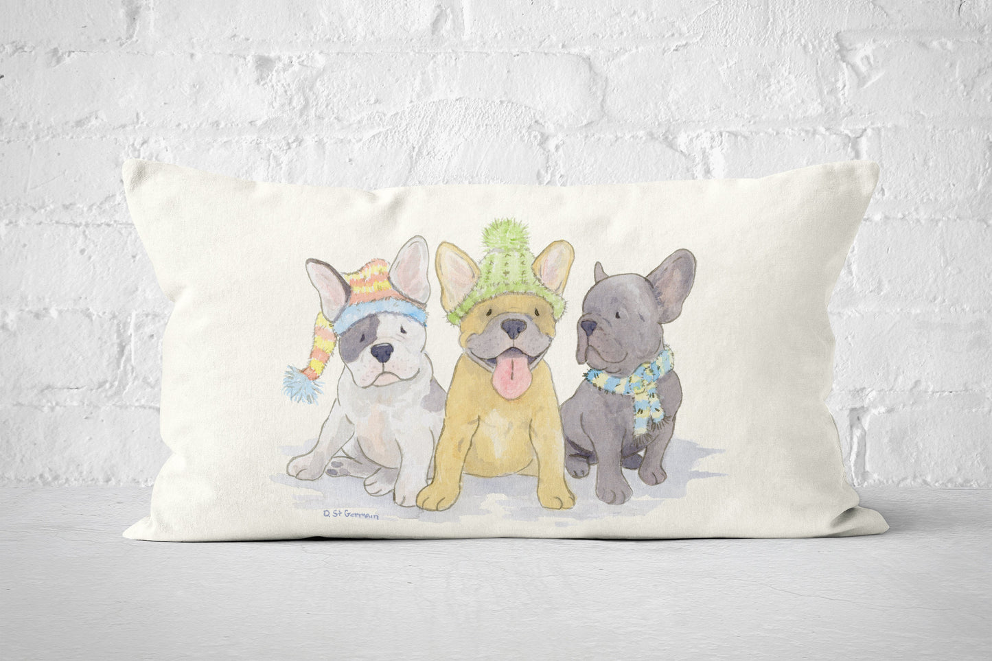 French Bulldog Throw Pillow cover, Frenchie Pillow, Christmas Frenchie, Holiday Throw Pillow Cover, Frenchie Gift, French Bulldog Lover