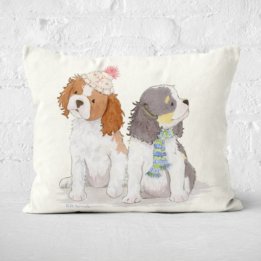 Cavalier King Charles Spaniel Throw Pillow cover, Cavalier Pillow, Christmas Cavaliers, Holiday Throw Pillow Cover, Cavalier Gift, Dog Lover