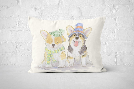 Corgi Pillow, Corgi Throw Pillow cover,  Welsh Corgi Pillow, Christmas Corgi, Holiday Throw Pillow Cover, Corgi Gift, Corgi Lover Gift