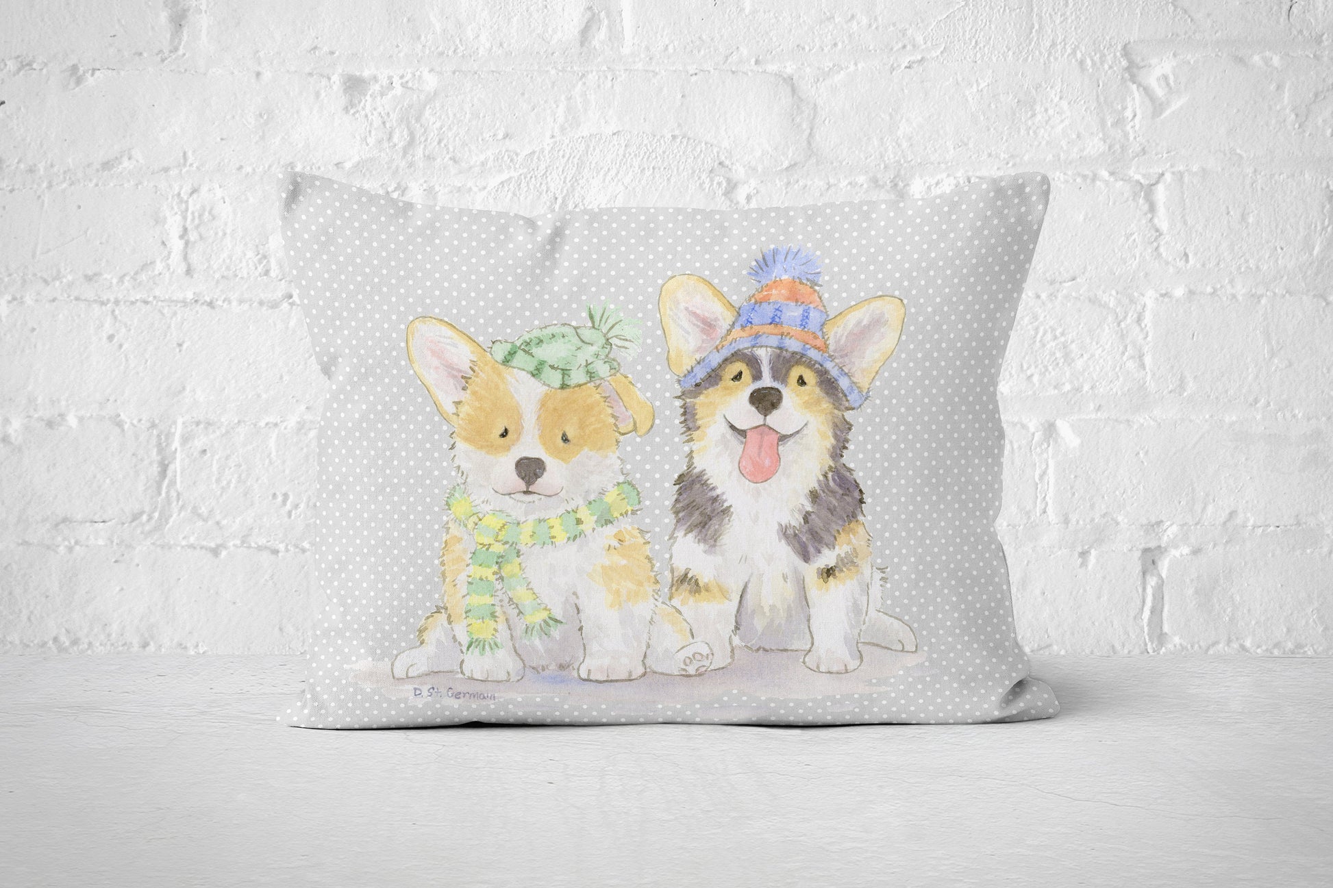 Corgi Pillow, Corgi Throw Pillow cover,  Welsh Corgi Pillow, Christmas Corgi, Holiday Throw Pillow Cover, Corgi Gift, Corgi Lover Gift