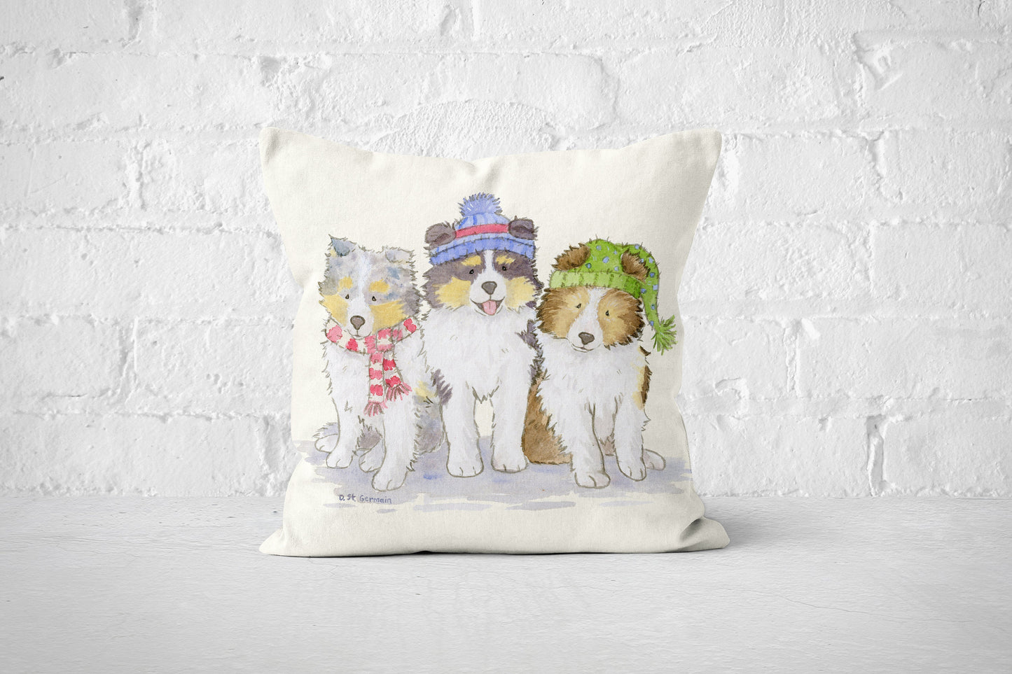 Sheltie Pillow, Sheltie Throw Pillow cover, Shetland Sheepdog Pillow, Christmas Sheltie, Holiday Throw Pillow, Sheltie Lover Gift