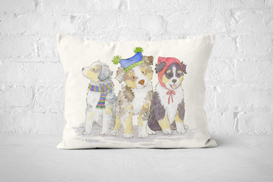 Aussie Throw Pillow cover, Aussie Pillow, Australian Shepherd, Christmas Aussie, Holiday Throw Pillow Cover, Aussie Gift, Aussie Lover Gift