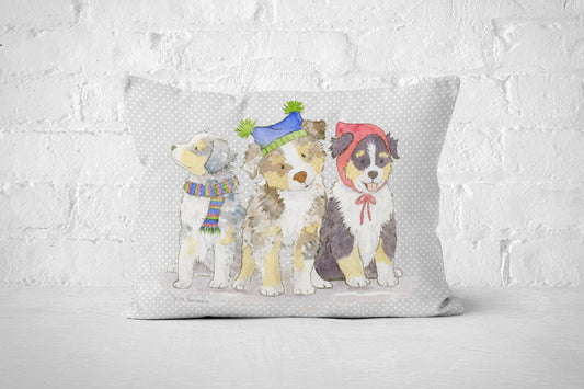 Aussie Throw Pillow cover, Aussie Pillow, Australian Shepherd, Christmas Aussie, Holiday Throw Pillow Cover, Aussie Gift, Aussie Lover Gift