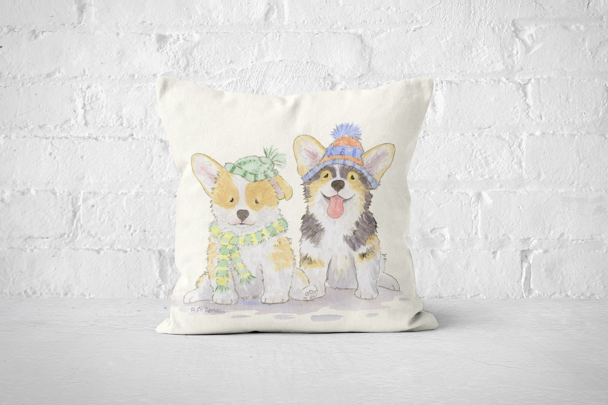 Corgi Pillow, Corgi Throw Pillow cover,  Welsh Corgi Pillow, Christmas Corgi, Holiday Throw Pillow Cover, Corgi Gift, Corgi Lover Gift