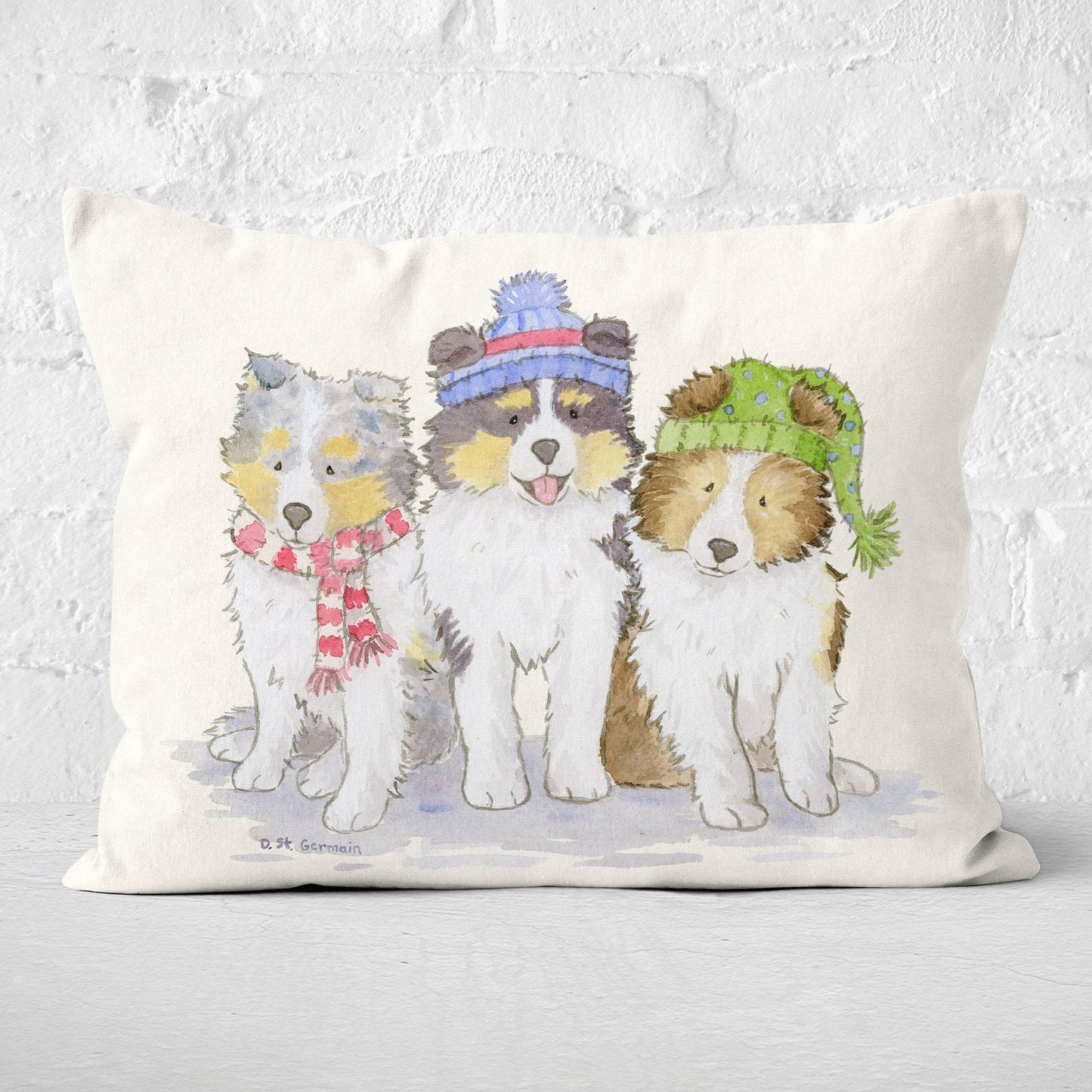 Sheltie Pillow, Sheltie Throw Pillow cover, Shetland Sheepdog Pillow, Christmas Sheltie, Holiday Throw Pillow, Sheltie Lover Gift