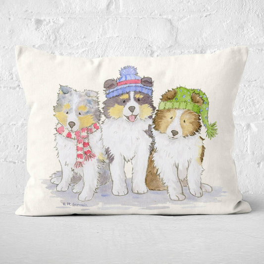 Sheltie Pillow, Sheltie Throw Pillow cover,  Shetland Sheepdog Pillow, Christmas Sheltie, Holiday Throw Pillow, Sheltie Lover Gift