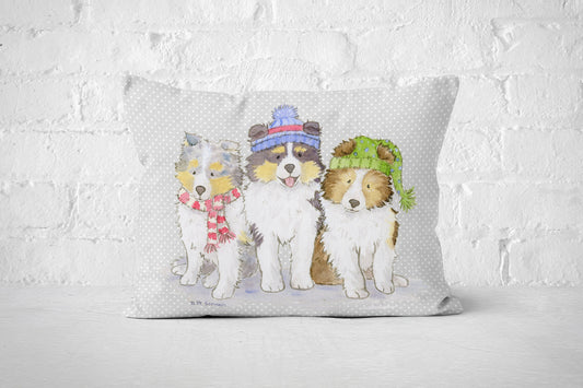 Sheltie Pillow, Sheltie Throw Pillow cover,  Shetland Sheepdog Pillow, Christmas Sheltie, Holiday Throw Pillow, Sheltie Lover Gift
