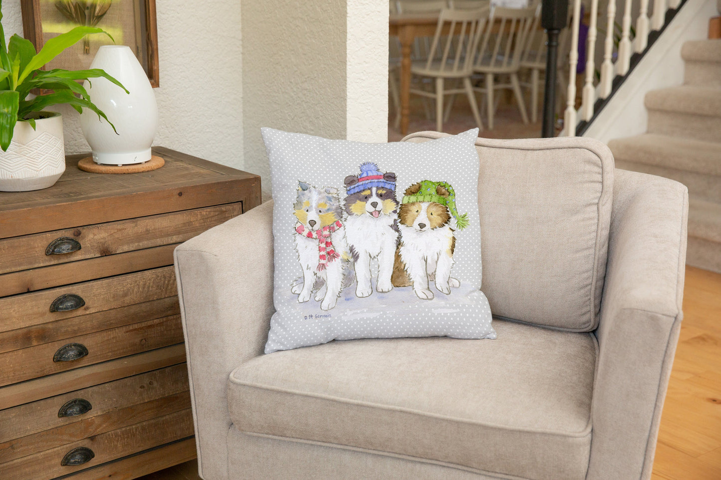 Sheltie Pillow, Sheltie Throw Pillow cover, Shetland Sheepdog Pillow, Christmas Sheltie, Holiday Throw Pillow, Sheltie Lover Gift