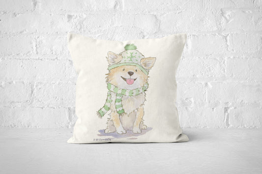 Chihuahua Holiday Pillow Cover, Chihuahua Gift, Chihuahua Pillow Cover, Chihuahua Lover, Dog Lover Gift, Christmas Throw Pillow, Long Haired