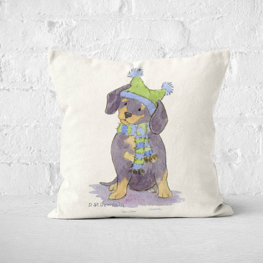 Dachshund Holiday Pillow Cover, Christmas Throw Pillow, Dachshund Gift, Weiner Dog Pillow Cover, Dachshund Lover, Doxie Gift, Dog Lover Gift