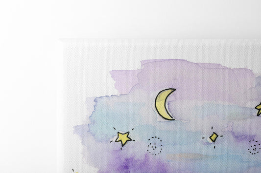 Collie Canvas Art, Wishing Star Print, Canvas Nursery Art, Cute Collie Art, Children's Wall Art, Children's Puppy Nursery Art, Collie Gift