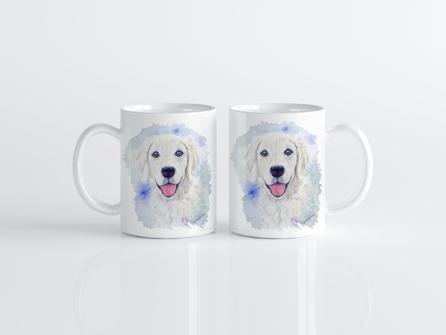 Golden Retriever Mug, Dog Coffee Cup, Golden Retriever Gift, Dog Christmas Present, Dog Mug, Dog Lover Gift, Watercolor Dog, English Cream