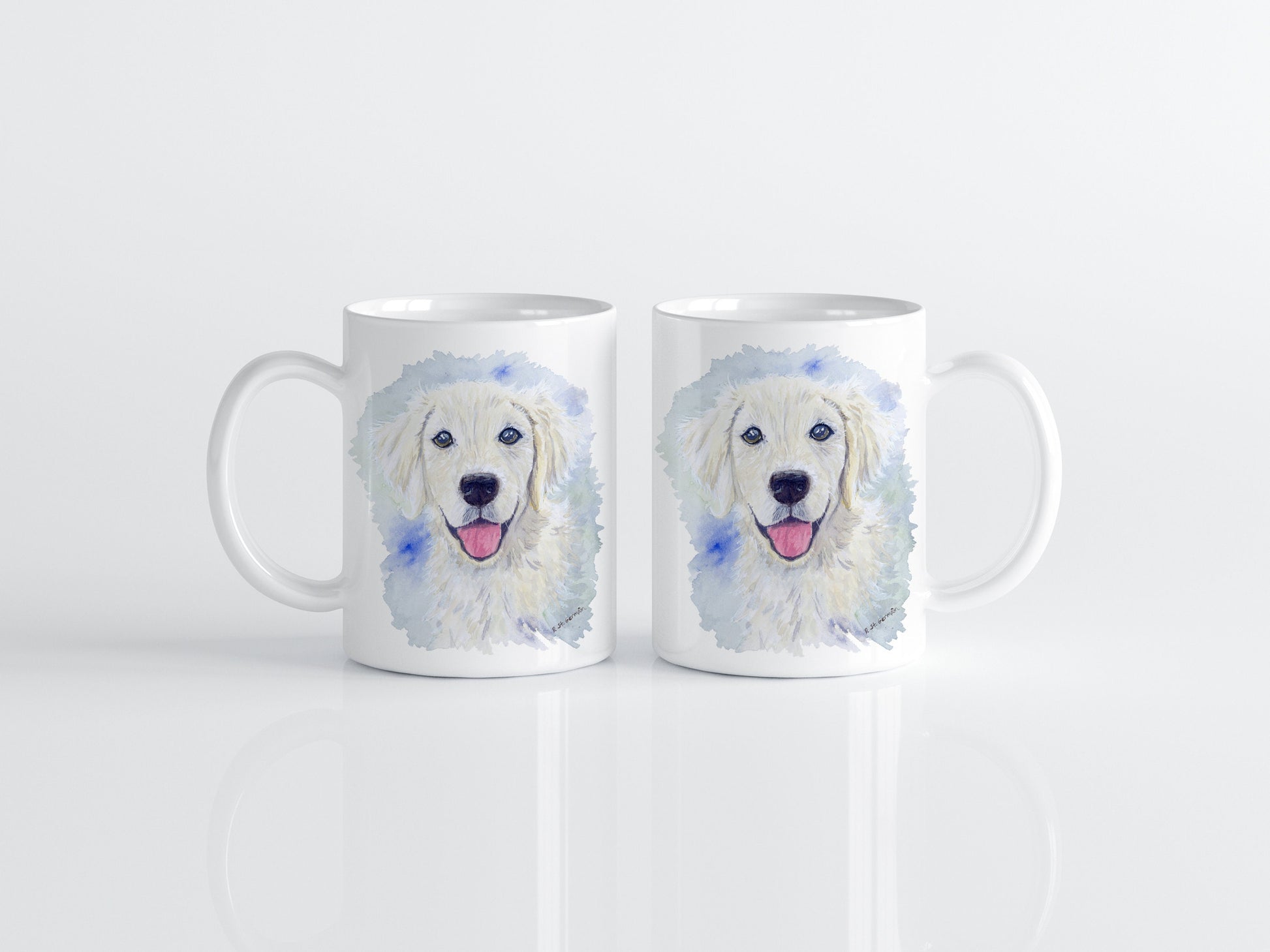 Golden Retriever Mug, Dog Coffee Cup, Golden Retriever Gift, Dog Christmas Present, Dog Mug, Dog Lover Gift, Watercolor Dog, English Cream