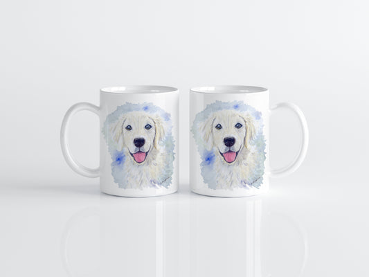 Golden Retriever Mug, Dog Coffee Cup, Golden Retriever Gift, Dog Christmas Present, Dog Mug, Dog Lover Gift, Watercolor Dog, English Cream