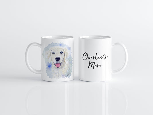 Golden Retriever Mug, Dog Coffee Cup, Golden Retriever Gift, Dog Christmas Present, Dog Mug, Dog Lover Gift, Watercolor Dog, English Cream