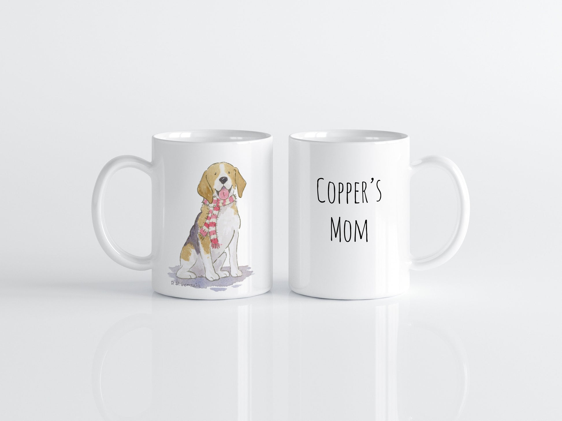 Holiday Beagle Mug, Beagle Gift, Beagle Lover, Dog Mom Gift, Personalized Mug, Christmas Beagle Mug, Cute Beagle Mug, Custom Dog Lover Gift