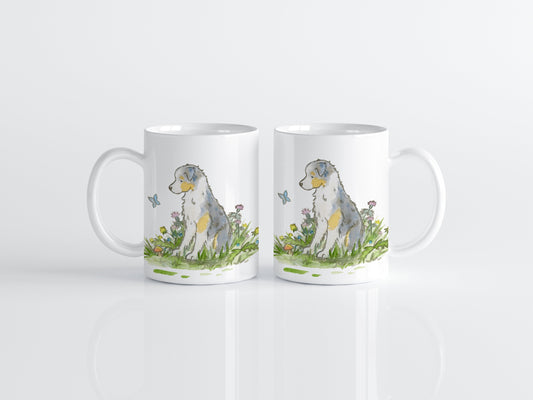 Blue Merle Aussie Mug, Aussie Gift, Aussie Lover, Dog Mom Gift, Personalized Mug, Australian Shepherd, Cute Aussie Mug, Dog Lover Gift