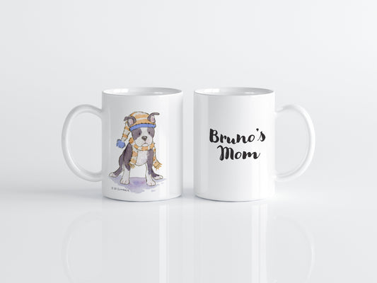Holiday Boston Terrier Mug, Boston Terrier Gift, Pit Bull Mug, Dog Mom Gift, Personalized Mug, Christmas Terrier, Custom Dog Lover Gift