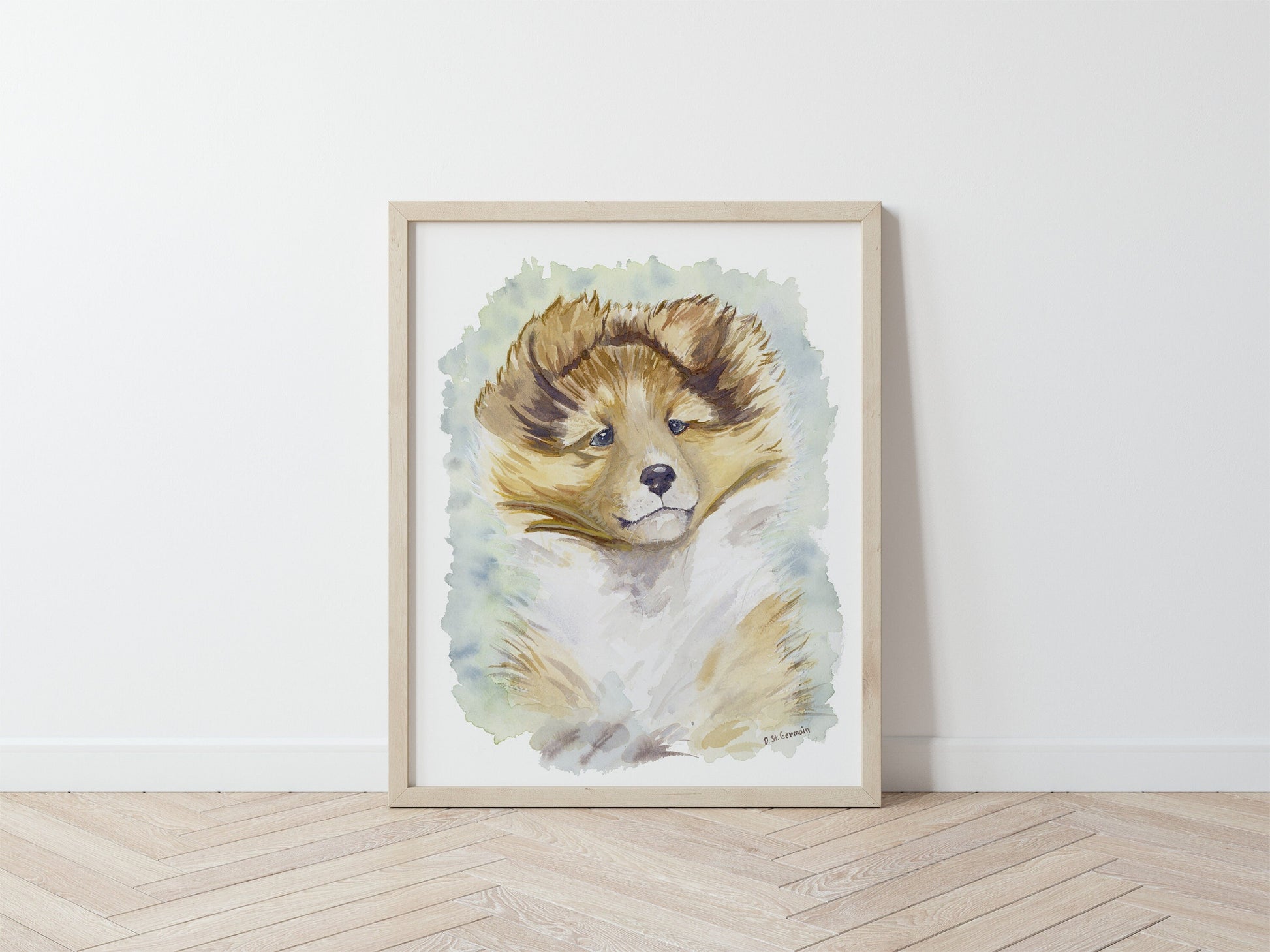 Sheltie Art, Sable Sheltie Puppy, Shetland Sheepdog, Children's Art, Sheltie Gift, Sheltie Lover, Watercolor, Dog Portrait, Collie print