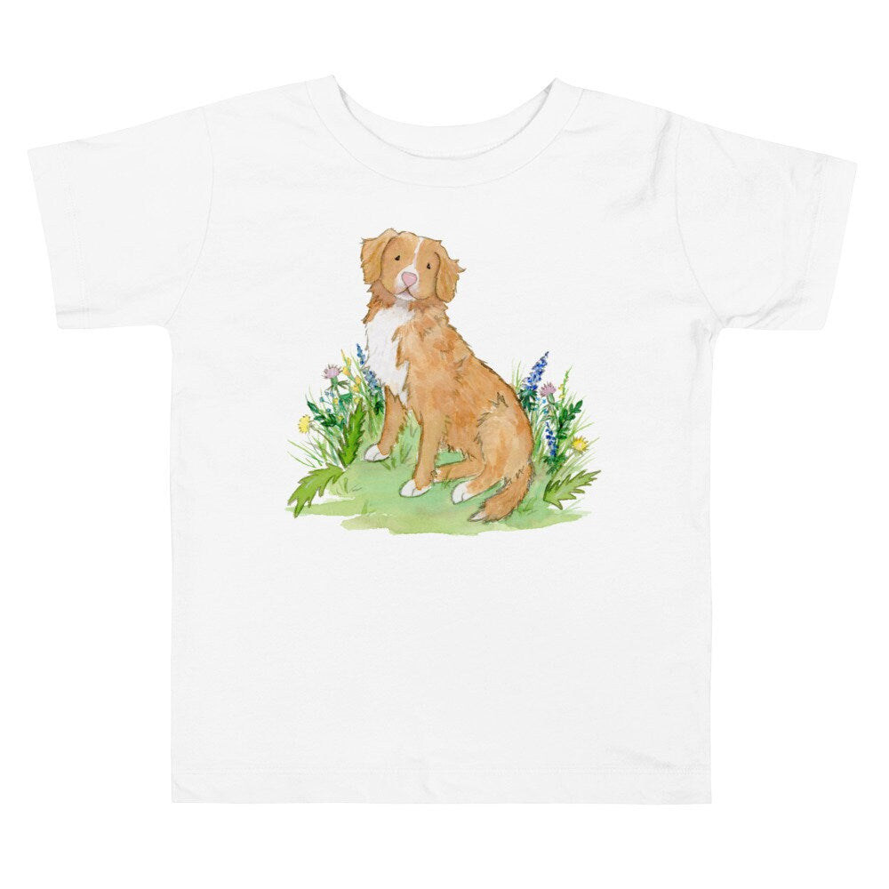 Nova Scotia Duck Tolling Retriever Toddler Tee, Kids Toller Tee, Gift for Toller Lover, Watercolor Dog Tee, Cute Toller Tee, Dog Lover Gift